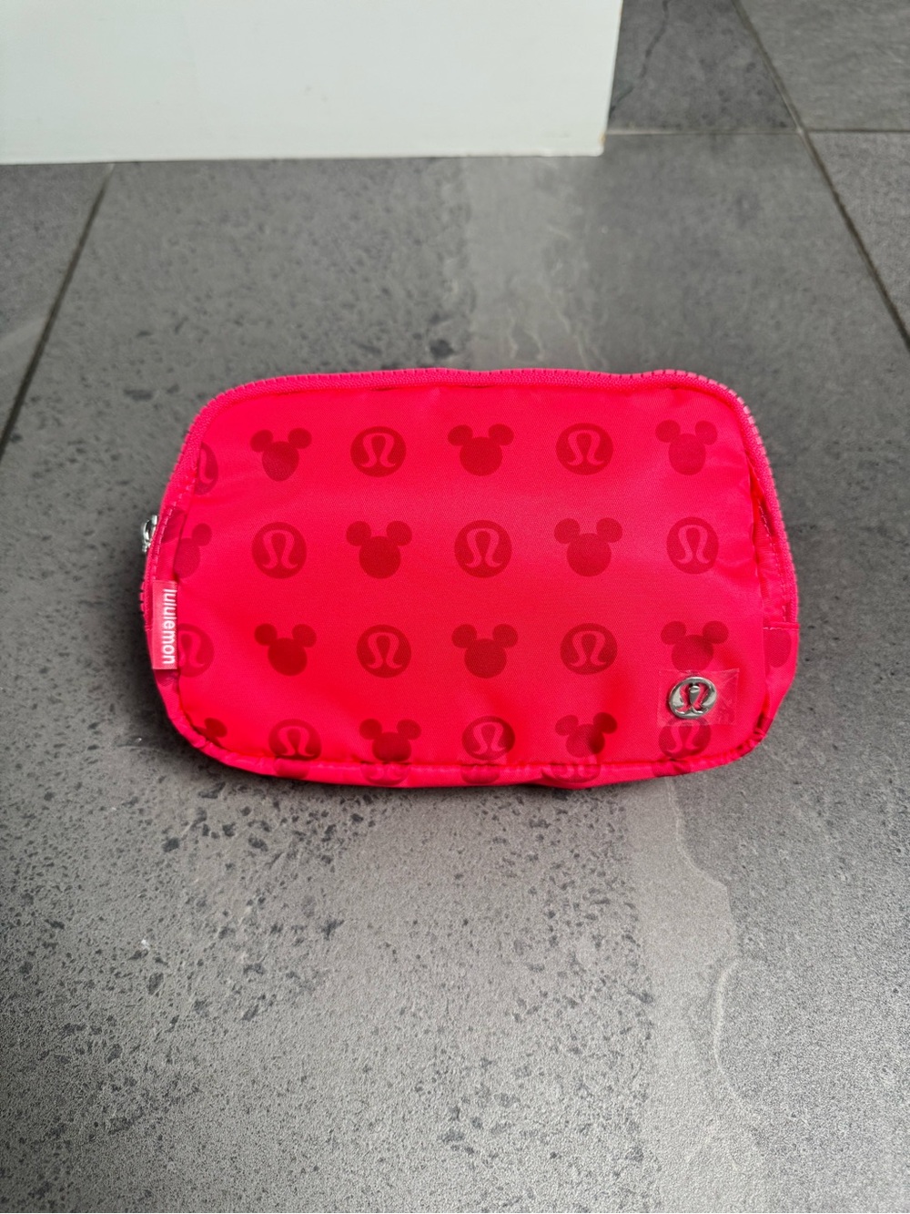 lululemon athletica bright pink Mickey Mouse pattern Belt Bag
